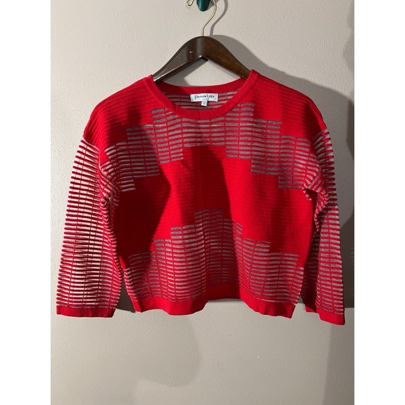 Patricia lucca Red Striped top - Picture 1 of 3